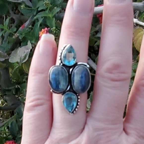 ***Sale*** New Kyanite & Blue Topaz 925 Silver Ring. - Picture 9 of 10
